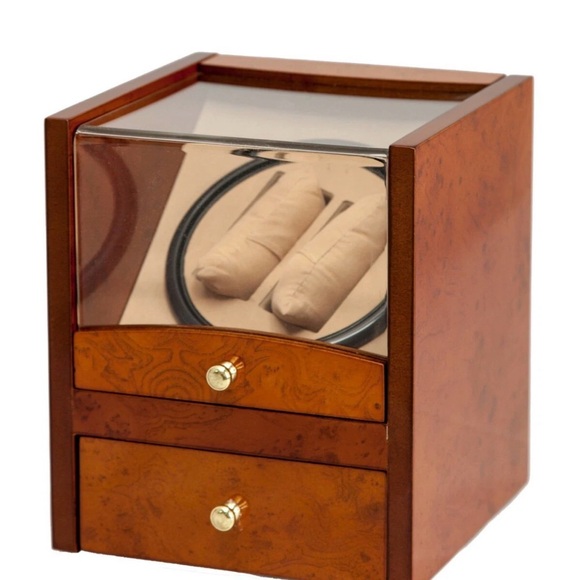 2+4 Rotation Case for Automatic Watch Winder Display Top with Cabinet Wood